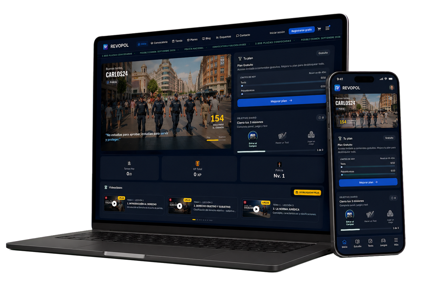 REVOPOL Campus en ordenador portatil, tablet y movil